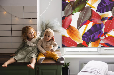 Fabric roller blind for window Colorful leaves