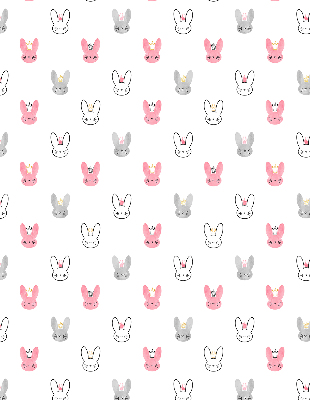 Blackout roller blind for window Colorful rabbits in crowns