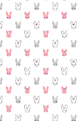 Blackout roller blind for window Colorful rabbits in crowns