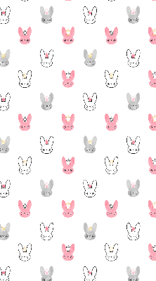 Blackout roller blind for window Colorful rabbits in crowns