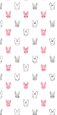 Blackout roller blind for window Colorful rabbits in crowns