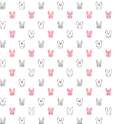 Blackout roller blind for window Colorful rabbits in crowns