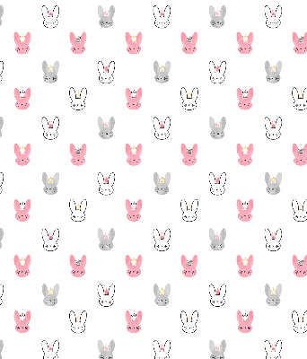 Blackout roller blind for window Colorful rabbits in crowns