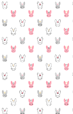 Blackout roller blind for window Colorful rabbits in crowns