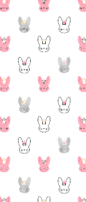 Blackout roller blind for window Colorful rabbits in crowns
