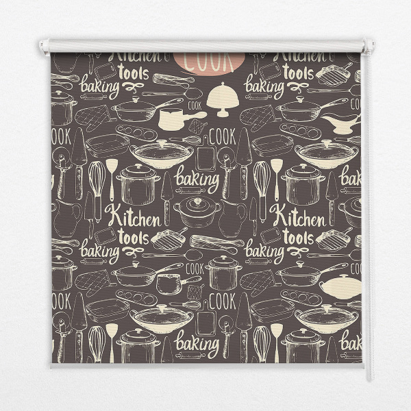 Blackout roller blind for window Culinary utensils