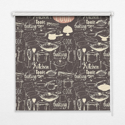 Blackout roller blind for window Culinary utensils