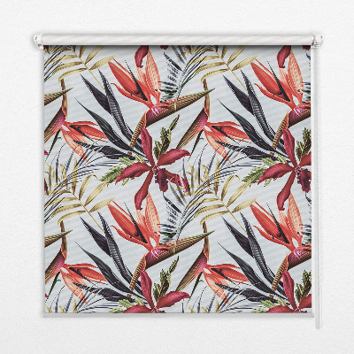 Fabric roller blind for window Exotic leaves