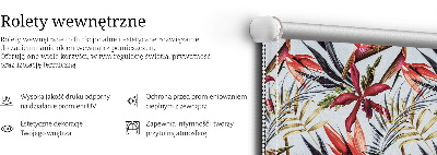 Fabric roller blind for window Exotic leaves