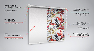 Fabric roller blind for window Exotic leaves
