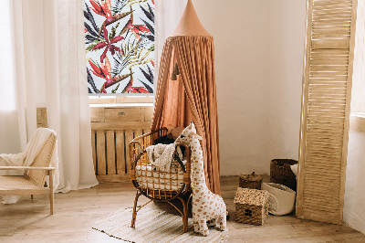 Fabric roller blind for window Exotic leaves