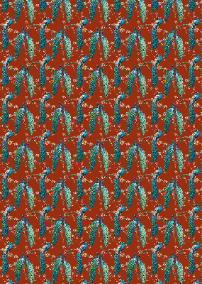 Blackout roller blind Peacocks on the branches