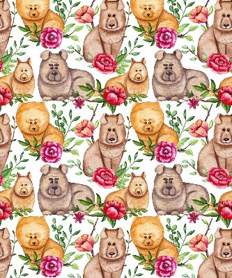 Blackout roller blind for window Dogs among the flowers