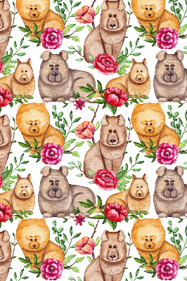 Blackout roller blind for window Dogs among the flowers