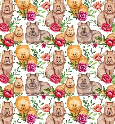 Blackout roller blind for window Dogs among the flowers