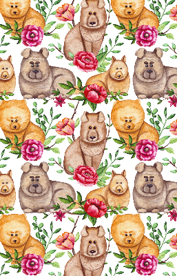 Blackout roller blind for window Dogs among the flowers