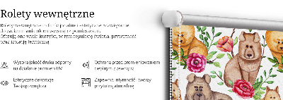 Blackout roller blind for window Dogs among the flowers