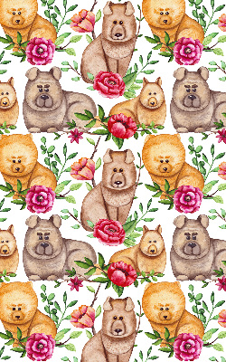 Blackout roller blind for window Dogs among the flowers