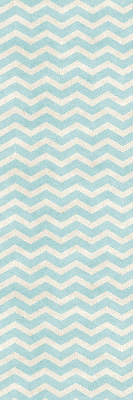 Fabric roller blind for window Blue zigzags
