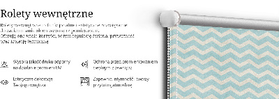 Fabric roller blind for window Blue zigzags