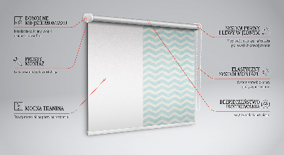 Fabric roller blind for window Blue zigzags