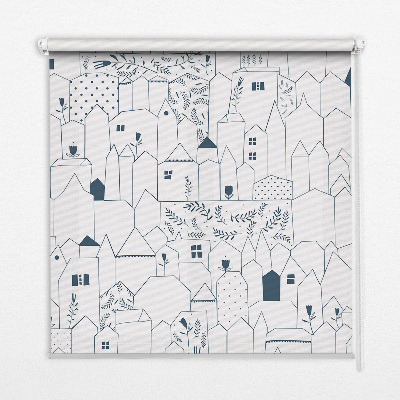 Blackout roller blind Drawn houses