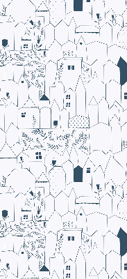 Blackout roller blind Drawn houses