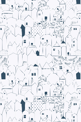 Blackout roller blind Drawn houses