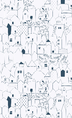 Blackout roller blind Drawn houses