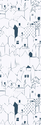 Blackout roller blind Drawn houses