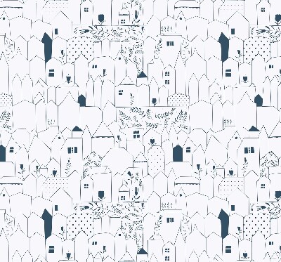 Blackout roller blind Drawn houses