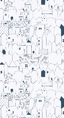 Blackout roller blind Drawn houses