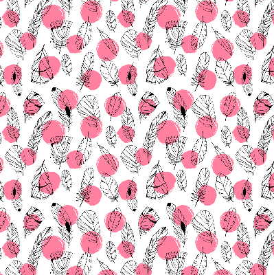 Blackout roller blind Feathers and pink dots