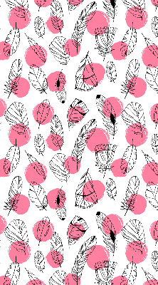 Blackout roller blind Feathers and pink dots