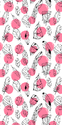 Blackout roller blind Feathers and pink dots