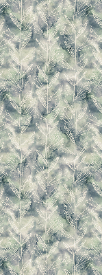 Fabric roller blind for window Sketch of a plant on a colored background