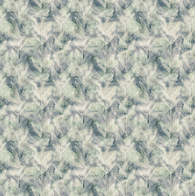 Fabric roller blind for window Sketch of a plant on a colored background