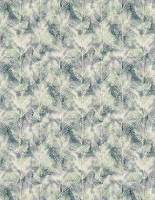 Fabric roller blind for window Sketch of a plant on a colored background