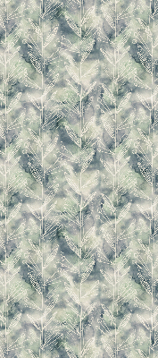 Fabric roller blind for window Sketch of a plant on a colored background