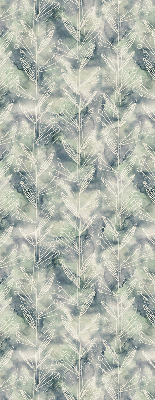 Fabric roller blind for window Sketch of a plant on a colored background