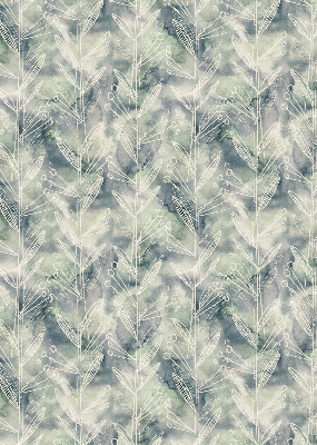 Fabric roller blind for window Sketch of a plant on a colored background