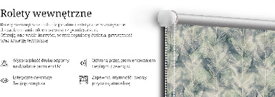 Fabric roller blind for window Sketch of a plant on a colored background