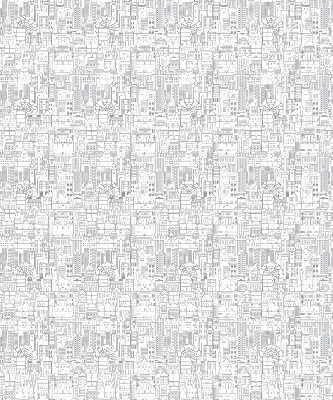 Blackout roller blind Sketch of the city