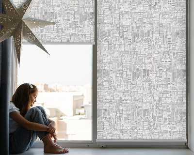 Blackout roller blind Sketch of the city