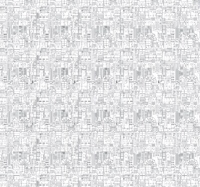 Blackout roller blind Sketch of the city