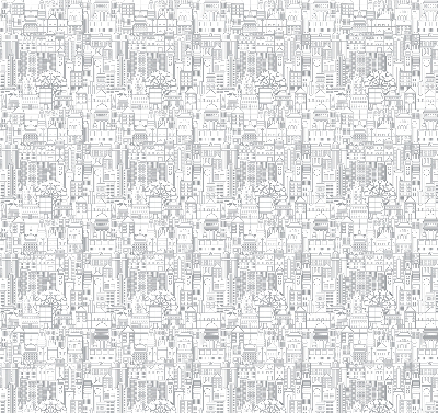 Blackout roller blind Sketch of the city