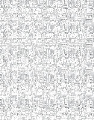 Blackout roller blind Sketch of the city
