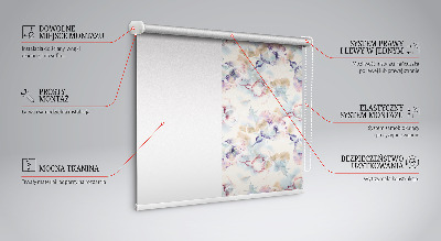 Blackout roller blind for window Colorful painted flowers