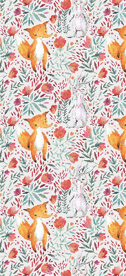 Fabric roller blind for window Animals and plants