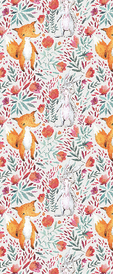 Fabric roller blind for window Animals and plants